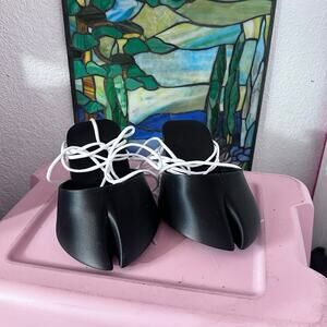 custom black hoof shoes with grips and laces